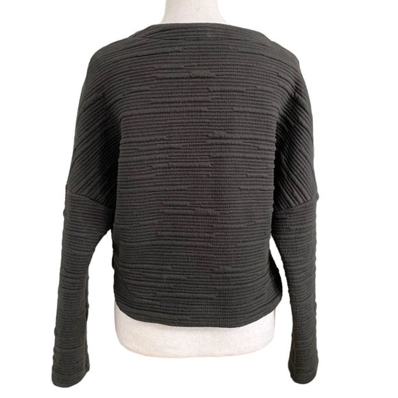 COKLUCH CHARCOAL GREY / WASHED BLACK TEXTURED CROPPED BOXY SWEATSHIRT - XS - Picture 4 of 9